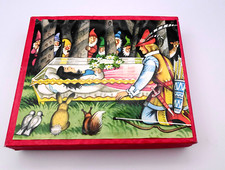 altes Würfel Puzzle -  Holzwürfel - Puzzle - Grimms Märchen Schneewittchen