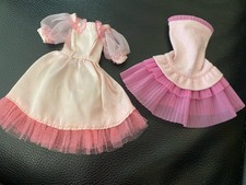 Barbie 2 Kleider  rosa mit Tüll +Spitze  Vintage, Ballkleid, Sommerkleid