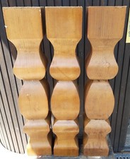 3 Stück antike Baluster gedrechselte Säulen Holz Geländer Pfosten  H 67 cm,12x12