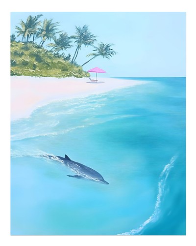 Tropischer strand delfin - tropischer,