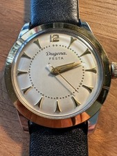 Vintage Armbanduhr Dugena Festa in Edelstahl – Handaufzug –