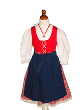Kinder, Dirndl, Gr. 128,  rot, von C&A