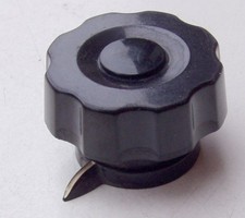 Bakelit  Messgeräte Funkgeräte Drehknopf alt Durchm. 41mm Achse 6mm