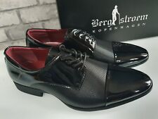 Herren Business Schuhe Schnürer Lack Hochzeit Party Halbschuhe schwarz Gr. 40-46