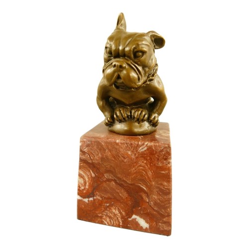Bronzefigur hund sitzend - hund,