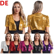 DE Damen Glitzer Bolero Jacke