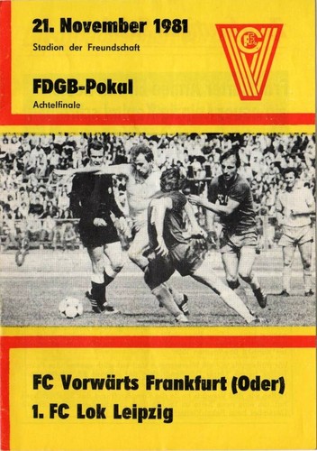 Ddr programmheft fdgb pokal - ddr, fdgb-pokal