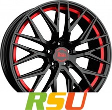 MAM RS4 black painted red inside 8x18" ET45 LK5 112 ML 72.6 Alufelgen 18 Zoll