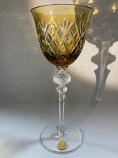 WMF Bleikristall Weinglas Glas Römer 22,5cm bernsteinfarben top erh. Überfang