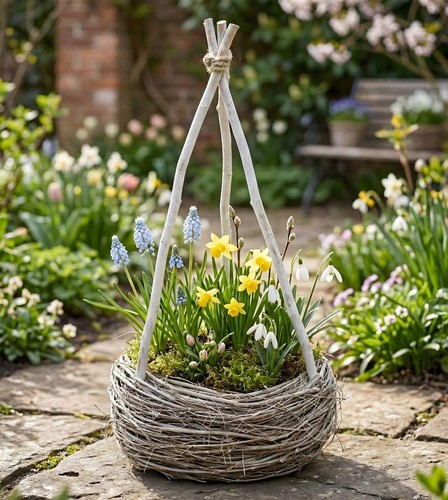 Blumen pflanz korb mit - blumen,