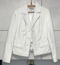 Sehr schöner Weißer Damen echt Leder Lackleder Blazer Jacke Gr. 40