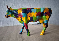 Deko Figur, Puzzle-Kuh, Keramik, Sammlerfigur mit Stempel, sehr guter Zustand
