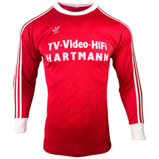 Adidas Trikot Vintage Fussball Matchworn 80er LS #12 Retro 1980-82 7/8 L Rot