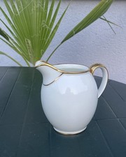 Milchkännchen, Porzellan, VEB Lettin, Goldrand, 50er/60er Jahre, DDR, Ostalgie 