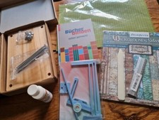 Buchbinder-Set * Bücher selber binden Zubehör Presse Pappe Schablonen Unterlage 