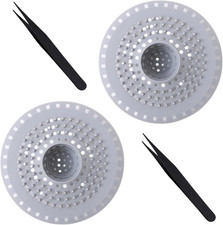 Abflusssieb Dusche Haarsieb 2 Stück Groß Duschsieb Badewanne Küche Grau
