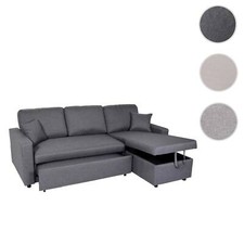 Ecksofa mit Bettkasten HWC-L17, Couch Sofa L-Form, Liegefläche Nosagfederung