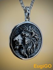 Löwe Anhänger Edelstahl Halskette Stern Zeichen Tier Schmuck Geschenk Biker E002