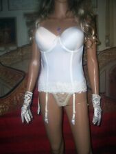 AMBRA edles Sissy Mieder Straps Corsage Gr.42 80D bestickt ivory NEU (TU31)