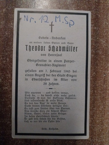 Sterbebild deathcard ww2 - deathcard,,