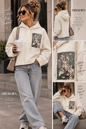 Drykorn hoodie damen creme - hoodie,