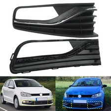 2x Lüftungsgitter Stoßfänger mit Chrom Zierleiste für VW Polo 6R1 6C1 05/2014-17
