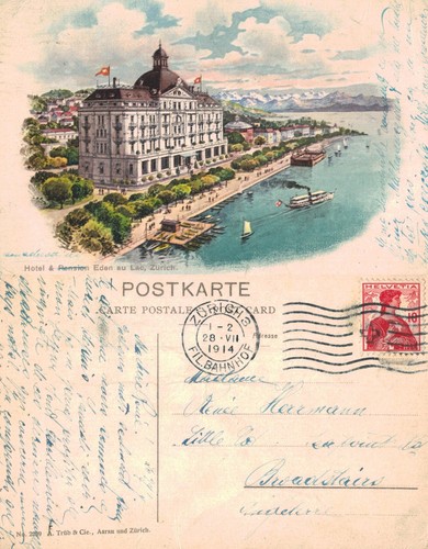 Alte postkarte hotel eden - hotel, au