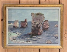 Küstenlandschaft : Costa Brava ? Unbekannter Meister - um 1960 im Galerierahmen 