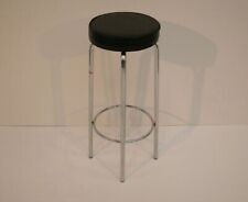 2 STK. Barhocker, Go-In, Chromgestell mit schwarzem Lederpolster