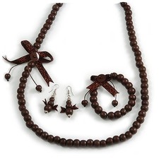 Lange runde Holzperlen