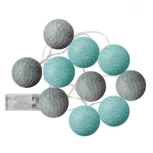 Raphia kugeln led lichterkette - led,