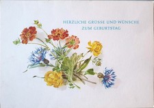 Roth Schaberschul - Hübsche Wiesenblumen zum Geburtstag DDR  c1980