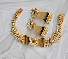 Schmuck Set Gablonzer Strass Armband & Clips Böhmen 60er Jahre Zeitlos