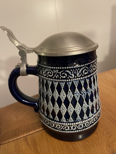 Bierseidel mit zinndeckel ca - mit, zinndeckel,