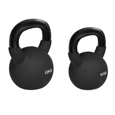 Kettlebell Gusseisen mit Neoprenbeschichtung Gewichtkugel Schwarz