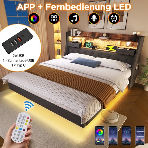 Polsterbett 160x200 led usb - 160x200, cm