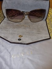 Gucci Sonnenbrille original mit Gucci Muster + Etui und brillentuch