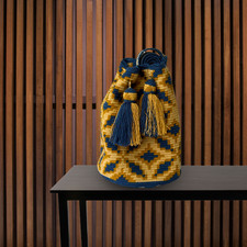 Häkeltasche Boho originale Wayuu Schultertasche Handgefertigtes Unikat aus Peru