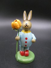 ERZGEBIRGISCHE Holzkunst - Ostern  - OSTERHASE mit Blume -