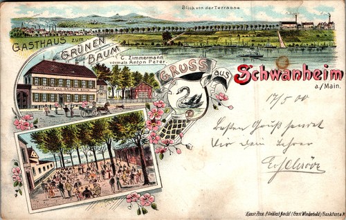 Litho gruss aus - aus, frankfurt