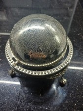 Kaviarschale oder Butterschale mit Glaseinsatz aus England - versilbert