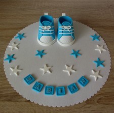 Babyschuhe fondant taufe - fondant,
