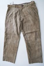 Lange Lederhose Ziegenleder Alphorn Kurzgröße weich braun Stickerei Gr.54 / 27