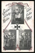 Ansichtskarte Soldaten mit