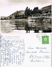 Ansichtskarte Lorch (Rheingau) Cafe Restaurant Rheinpavillon 1960