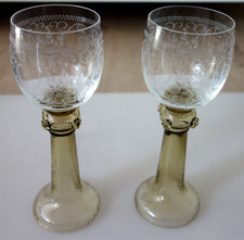 Antik Glas 2 edle Weingläser