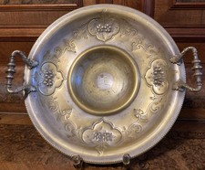 Wunderschöne dekorative Alte Metall Obstschale Schale #45