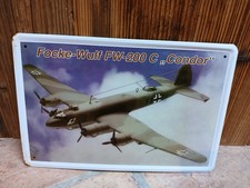 Blechschild FLOCKE-WULF FW-200C CONDOR Flugzeug Militaria Luftwaffe 2.WK