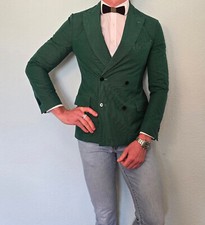 Piombo Sakko Jacke Jacket Doppelreiher Schwarz, Grün kariert Gr. 48