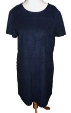 Esprit Kleid  Gr.  42 blau Velour Stiefelkleid Stretchkleid